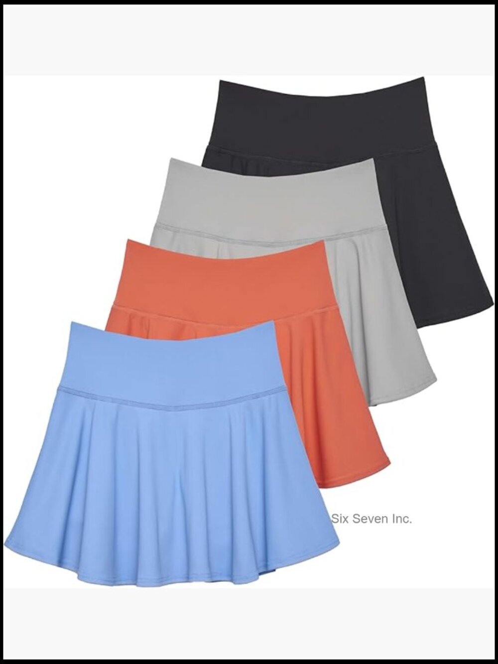 4 Pack Pleated Skater Tennis Skort with Shorts Pockets Athletic Golf Workout